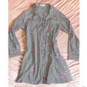 Summer Stripped Black and White Floral dress